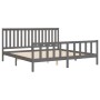 Estructura de cama con cabecero madera de pino gris 200x200cm de vidaXL, Camas y somieres - Ref: Foro24-3188228, Precio: 172,...