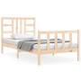 Estructura de cama con cabecero madera maciza 90x190 cm de vidaXL, Camas y somieres - Ref: Foro24-3191936, Precio: 91,26 €, D...