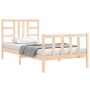 Estructura de cama con cabecero madera maciza 90x190 cm de vidaXL, Camas y somieres - Ref: Foro24-3191936, Precio: 91,26 €, D...