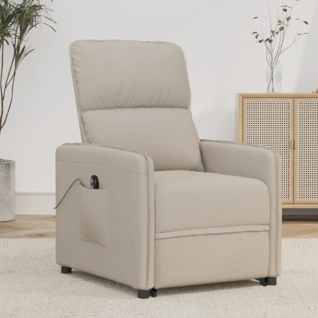 Sillón elevable de tela de microfibra crema de vidaXL, Sillones - Ref: Foro24-3143320, Precio: 370,77 €, Descuento: %