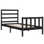 Single bed frame with black solid wood headboard by vidaXL, Beds and slatted bases - Ref: Foro24-3191870, Price: 127,99 €, Di...