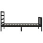 Single bed frame with black solid wood headboard by vidaXL, Beds and slatted bases - Ref: Foro24-3191870, Price: 127,99 €, Di...