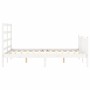 Double bed frame with white solid wood headboard by vidaXL, Beds and slatted bases - Ref: Foro24-3191877, Price: 130,86 €, Di...