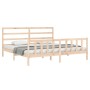 Bed frame with solid wood headboard 200x200 cm by vidaXL, Beds and slatted bases - Ref: Foro24-3191926, Price: 131,99 €, Disc...