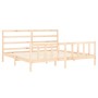 Bed frame with solid wood headboard 200x200 cm by vidaXL, Beds and slatted bases - Ref: Foro24-3191926, Price: 131,99 €, Disc...