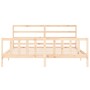 Bed frame with solid wood headboard 200x200 cm by vidaXL, Beds and slatted bases - Ref: Foro24-3191926, Price: 131,99 €, Disc...