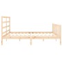 Bed frame with solid wood headboard 200x200 cm by vidaXL, Beds and slatted bases - Ref: Foro24-3191926, Price: 131,99 €, Disc...