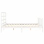 White solid wood bed frame with headboard 160x200 cm by vidaXL, Beds and slatted bases - Ref: Foro24-3191917, Price: 143,13 €...