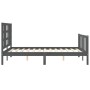 Double bed frame with gray solid wood headboard by vidaXL, Beds and slatted bases - Ref: Foro24-3191948, Price: 147,16 €, Dis...