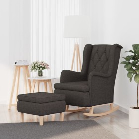 Armchair with rocking legs and dark gray fabric stool by vidaXL, Armchairs - Ref: Foro24-3121273, Price: 272,31 €, Discount: %