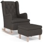 Sillón con patas mecedoras y taburete de tela gris oscuro de vidaXL, Sillones - Ref: Foro24-3121273, Precio: 272,31 €, Descue...