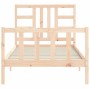 Bed frame with solid wood headboard 90x200 cm by vidaXL, Beds and slatted bases - Ref: Foro24-3191956, Price: 91,16 €, Discou...