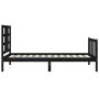 Bed frame with black solid wood headboard 100x200 cm by vidaXL, Beds and slatted bases - Ref: Foro24-3191965, Price: 134,83 €...