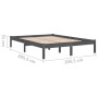 Estructura de cama madera maciza de pino gris 200x200 cm de vidaXL, Camas y somieres - Ref: Foro24-810039, Precio: 82,39 €, D...