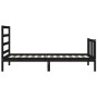 Bed frame with black solid wood headboard 100x200 cm by vidaXL, Beds and slatted bases - Ref: Foro24-3191900, Price: 126,13 €...