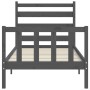 Estructura de cama con cabecero madera maciza gris 100x200 cm de vidaXL, Camas y somieres - Ref: Foro24-3192028, Precio: 112,...