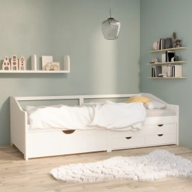 3 seater sofa bed with drawers solid white pine wood 90x200 cm by vidaXL, Beds and slatted bases - Ref: Foro24-322170, Price:...