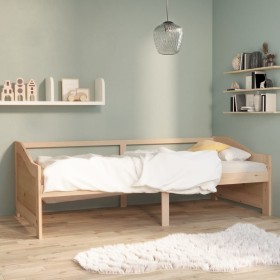 Sofá cama 3 plazas de madera maciza de pino 90x200 cm de vidaXL, Camas y somieres - Ref: Foro24-322164, Precio: 80,99 €, Desc...