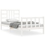 White solid wood bed frame with headboard 90x200 cm by vidaXL, Beds and slatted bases - Ref: Foro24-3191957, Price: 98,62 €, ...