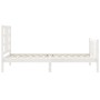 White solid wood bed frame with headboard 90x200 cm by vidaXL, Beds and slatted bases - Ref: Foro24-3191957, Price: 98,62 €, ...