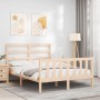 Bed frame with solid wood headboard 140x190 cm by vidaXL, Beds and slatted bases - Ref: Foro24-3191886, Price: 112,12 €, Disc...