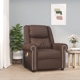 Glossy brown synthetic leather lifting massage chair by vidaXL, Armchairs - Ref: Foro24-3143412, Price: 414,99 €, Discount: %