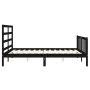 Bed frame with black solid wood headboard 160x200 cm by vidaXL, Beds and slatted bases - Ref: Foro24-3191920, Price: 172,28 €...