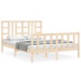 Estructura de cama de matrimonio con cabecero madera maciza de vidaXL, Camas y somieres - Ref: Foro24-3191976, Precio: 126,74...