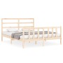 Bed frame with solid wood headboard 160x200 cm by vidaXL, Beds and slatted bases - Ref: Foro24-3191916, Price: 134,99 €, Disc...