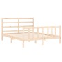 Bed frame with solid wood headboard 160x200 cm by vidaXL, Beds and slatted bases - Ref: Foro24-3191916, Price: 134,99 €, Disc...