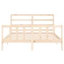 Bed frame with solid wood headboard 160x200 cm by vidaXL, Beds and slatted bases - Ref: Foro24-3191916, Price: 134,99 €, Disc...