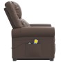 Glossy brown synthetic leather lifting massage chair by vidaXL, Armchairs - Ref: Foro24-3143412, Price: 414,11 €, Discount: %