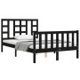 Estructura de cama con cabecero madera maciza negro 120x200 cm de vidaXL, Camas y somieres - Ref: Foro24-3191970, Precio: 176...