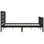 Estructura de cama con cabecero madera maciza negro 120x200 cm de vidaXL, Camas y somieres - Ref: Foro24-3191970, Precio: 176...