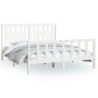 White pine wood bed frame with headboard 150x200cm by vidaXL, Beds and slatted bases - Ref: Foro24-3188172, Price: 146,99 €, ...