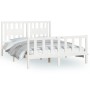 Bed frame with white pine wood headboard 140x200 cm by vidaXL, Beds and slatted bases - Ref: Foro24-3188167, Price: 151,10 €,...