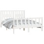 Bed frame with white pine wood headboard 140x200 cm by vidaXL, Beds and slatted bases - Ref: Foro24-3188167, Price: 151,10 €,...