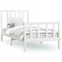 White pine wood bed frame with headboard 90x200 cm by vidaXL, Beds and slatted bases - Ref: Foro24-3188152, Price: 103,46 €, ...