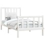 White pine wood bed frame with headboard 90x200 cm by vidaXL, Beds and slatted bases - Ref: Foro24-3188152, Price: 103,46 €, ...