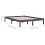 Estructura de cama de madera maciza de pino gris 120x200 cm de vidaXL, Camas y somieres - Ref: Foro24-810014, Precio: 88,31 €...