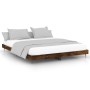 Smoked oak engineered wood bed frame 200x200cm by vidaXL, Beds and slatted bases - Ref: Foro24-832218, Price: 139,91 €, Disco...