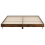 Estructura de cama madera de ingeniería roble ahumado 200x200cm de vidaXL, Camas y somieres - Ref: Foro24-832218, Precio: 139...