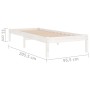 Estructura de cama de madera maciza de pino blanca 90x200 cm de vidaXL, Camas y somieres - Ref: Foro24-810003, Precio: 61,27 ...