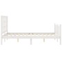 Double bed frame with white solid wood headboard by vidaXL, Beds and slatted bases - Ref: Foro24-3191942, Price: 138,99 €, Di...