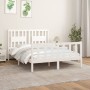 Bed frame with white pine wood headboard 120x200 cm by vidaXL, Beds and slatted bases - Ref: Foro24-3188162, Price: 135,64 €,...