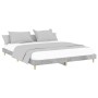 Estructura de cama madera de ingeniería gris hormigón 200x200cm de vidaXL, Camas y somieres - Ref: Foro24-832009, Precio: 113...