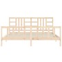 Bed frame with solid wood headboard 200x200 cm by vidaXL, Beds and slatted bases - Ref: Foro24-3191991, Price: 138,98 €, Disc...