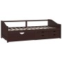 3-seater sofa bed with drawers solid pine dark brown 90x200 cm by vidaXL, Beds and slatted bases - Ref: Foro24-322172, Price:...