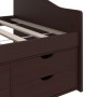 3-seater sofa bed with drawers solid pine dark brown 90x200 cm by vidaXL, Beds and slatted bases - Ref: Foro24-322172, Price:...