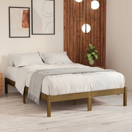 Honey brown solid wood bed frame Super King 180x200 cm by vidaXL, Beds and slatted bases - Ref: Foro24-810035, Price: 134,99 ...